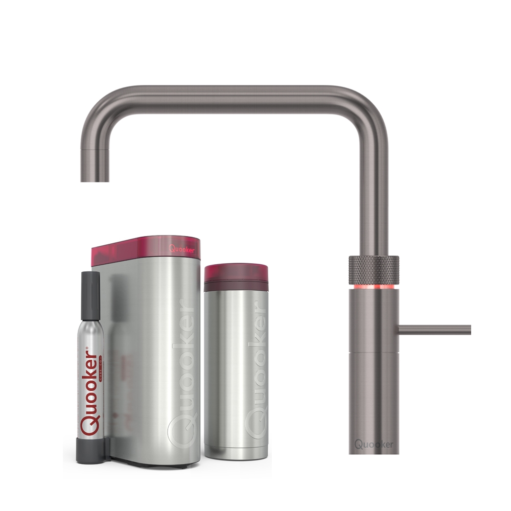 Quooker Fusion Square inkl. PRO3 og CUBE – Gun Metal