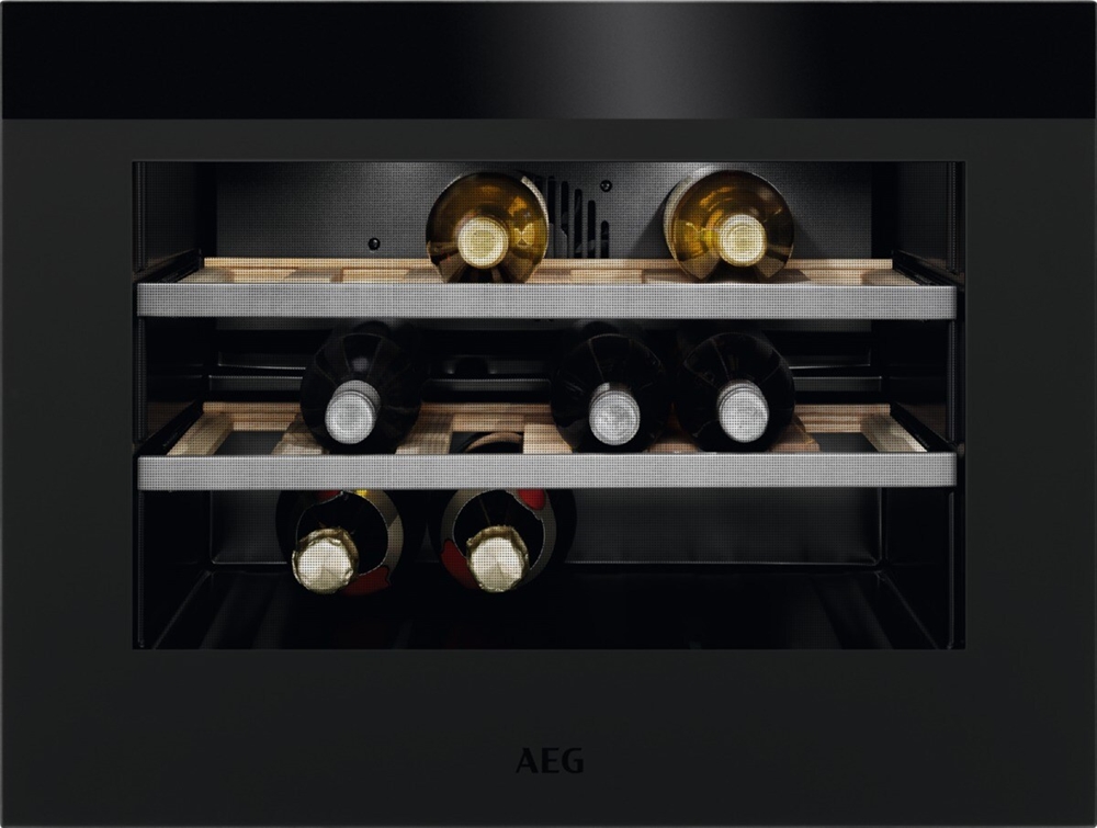 #2 - Vinkøleskab til indbygning - 18 flasker - MATT BLACK - AEG 9000 - KWK884520T
