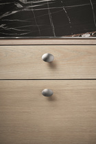 Furnipart - Dome - greb i Zink Inox look L49,8mm B35,9mm H25,6mm