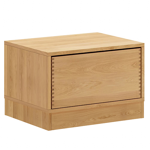 63,8 cm Lysolieret Just Wood Push Snedker Bænk inkl. 1 skuffe - 40 cm dybde og eg sokkel