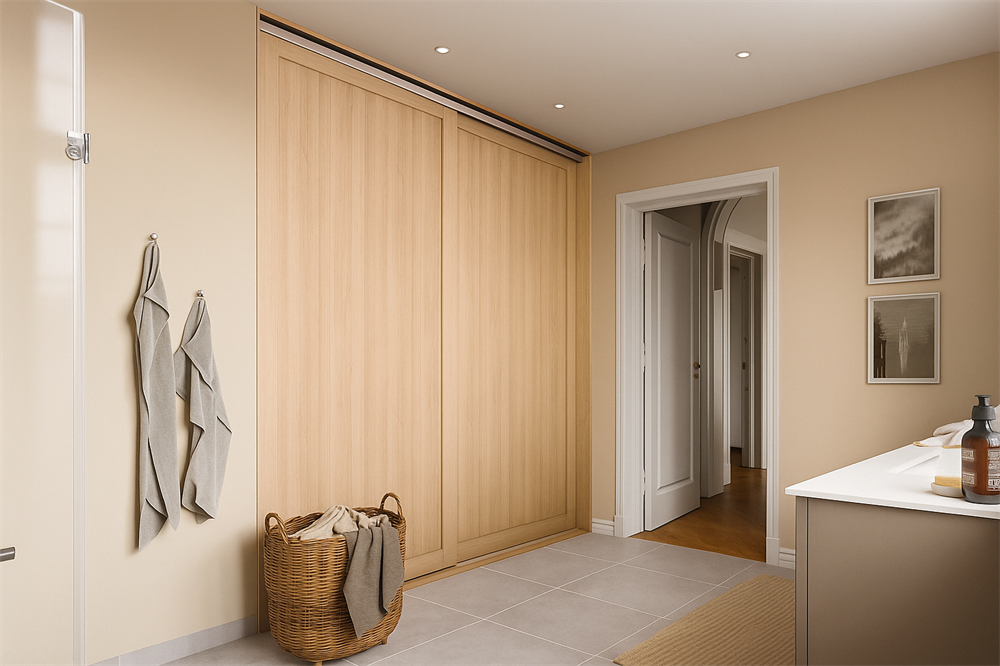 Kitchn Outline skydelåger på mål til garderobe med 2 låger - Total Bredde 99 til 242,8 cm