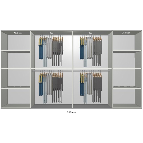 Inventar fra bredde 360 cm til 380 cm Model A