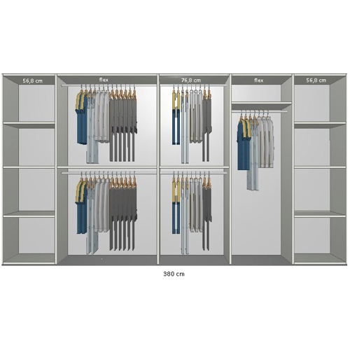 Inventar fra bredde 360 cm til 380 cm Model B