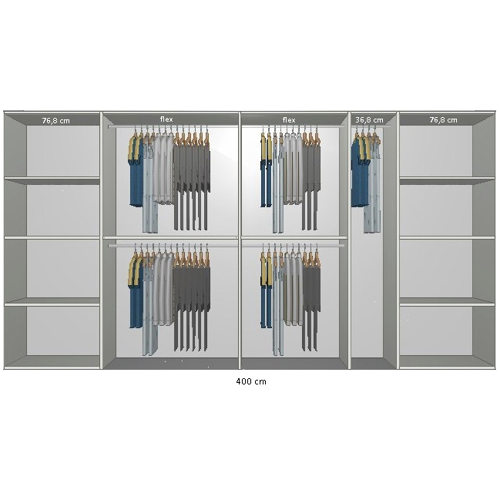 Inventar fra bredde 380 cm til 400 cm Model A