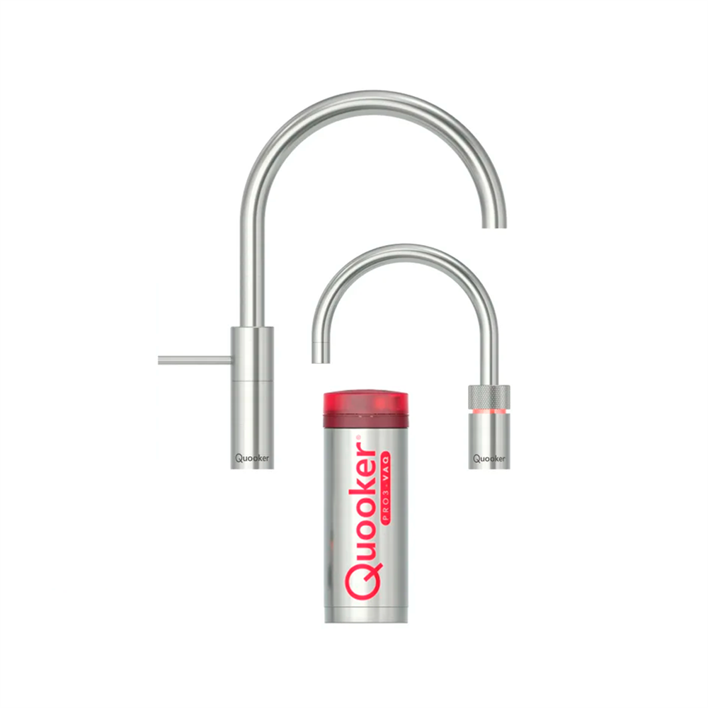 Quooker Nordic Round Twintaps inkl. PRO3 – Rustfrit Stål