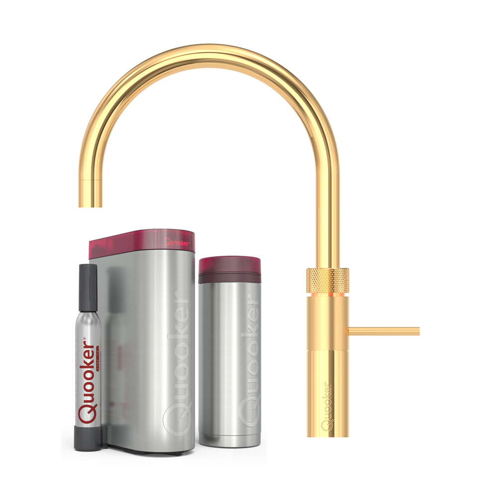 Quooker Fusion Round inkl. PRO3 og CUBE – Guld