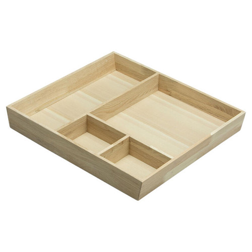 Skuffeindsats - massiv egetræ<br>Passer til 50 cm badskuffe<br>Indvendig bredde 41,4 cm