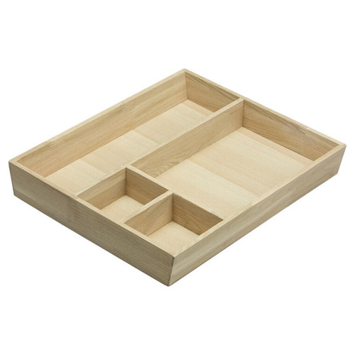  Skuffeindsats - massiv egetræ<br>Passer til 40 cm badskuffe<br>Indvendig bredde 31,4 cm