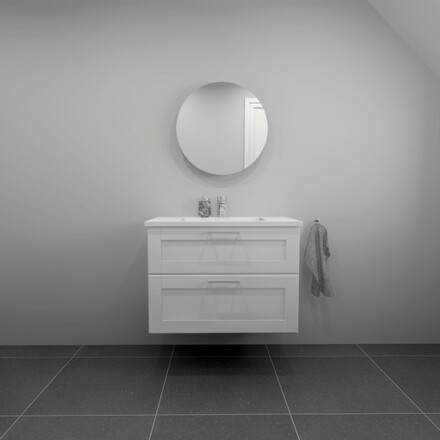  Badsæt B:82 cm med hvid marmorvask<br>Vælg mellem flere fronter