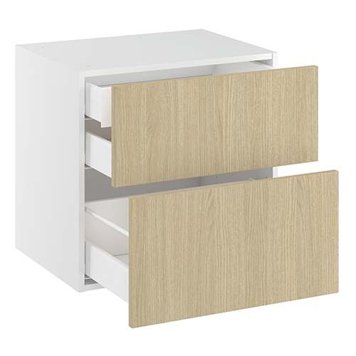 Badunderskab, 2 skuffer, 1 indvendig skuffe. H:576 B:600 D:450