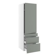 Garderobeskab med skuffer og låge