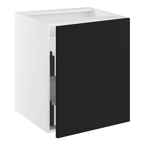 Underskab, 1 låge, 2 bakker (indvendig). H:704 B:600 D:580