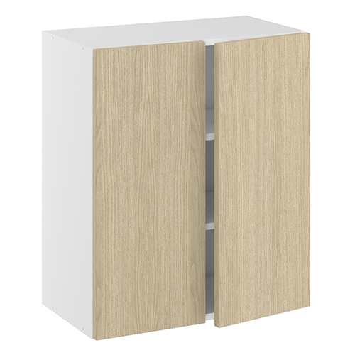 Overskab, m/dobbelt låger, 2 hylder (bund boret til 2 spot). H:704 B:800 D:320