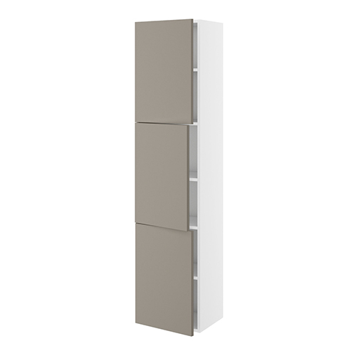 Badhøjskab, Slimline, 3 låger 572mm, 5 hylder. H:1728 B:400 D:320