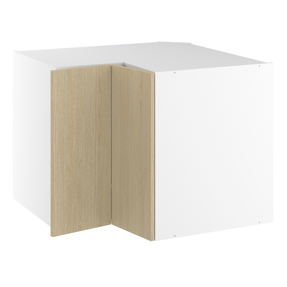 Vinkelunderskab, m/knæklåge (2 stk. B:296mm.), m/ 3/4 karrusel. H:704 B:900 D:580