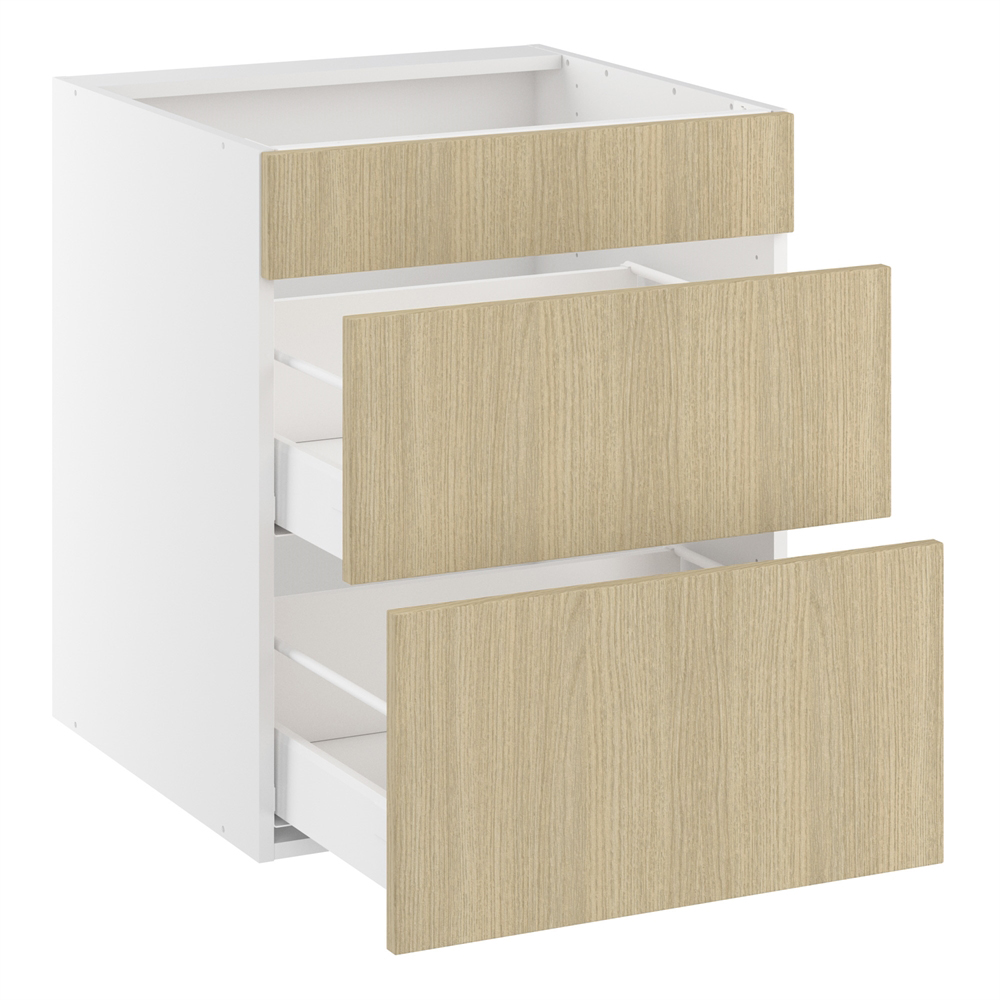 Underskab t/kogeplade, m/metalsarg, blændfront 124mm, 2 skuffer D:500. H:704 B:800 D:580