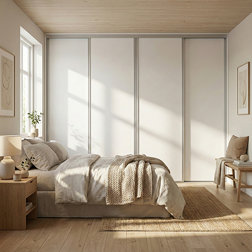 Mogensen Compact skydelåger på mål til garderobe med 4 låger - Total bredde 191 til 535 cm.