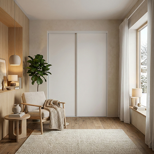 Mogensen Compact skydelåger på mål til garderobe med 2 låger - Total bredde 97 til 269 cm.